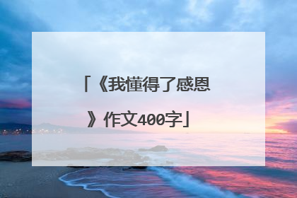 《我懂得了感恩》作文400字