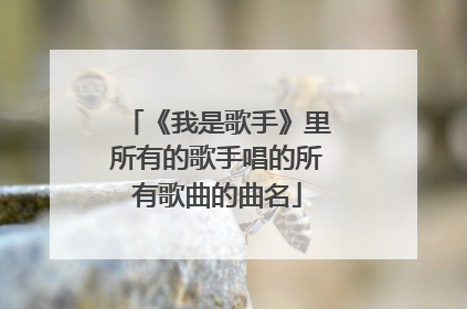 《我是歌手》里所有的歌手唱的所有歌曲的曲名