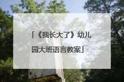 《我长大了》幼儿园大班语言教案