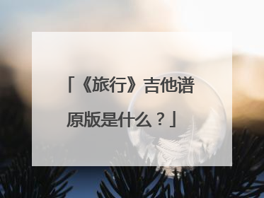 《旅行》吉他谱原版是什么?