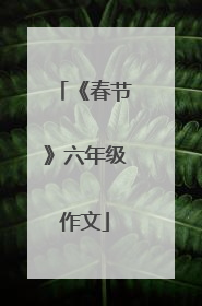 《春节》六年级作文