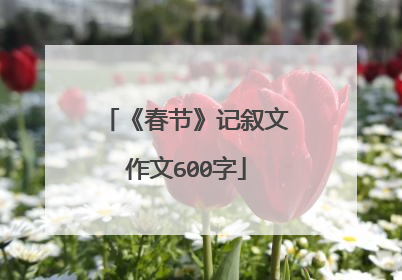 《春节》记叙文作文600字
