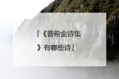 《普希金诗集》有哪些诗