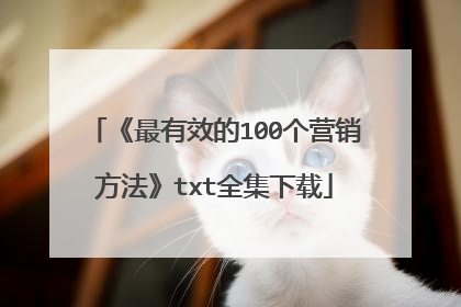 《最有效的100个营销方法》txt全集下载
