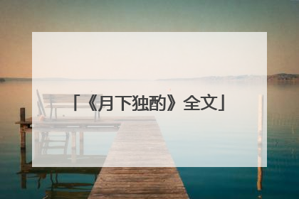 《月下独酌》全文