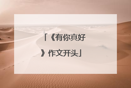 《有你真好》作文开头