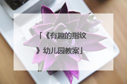 《有趣的指纹》幼儿园教案