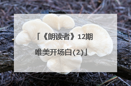 《朗读者》12期唯美开场白(2)