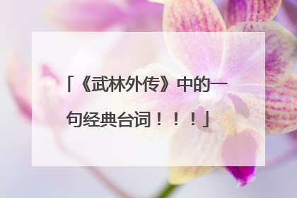 《武林外传》中的一句经典台词!!!