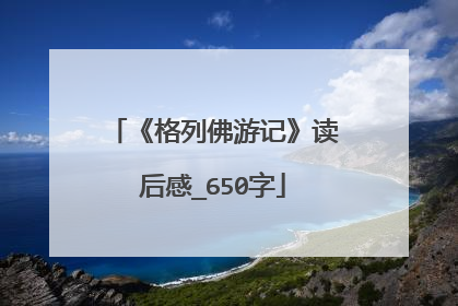 《格列佛游记》读后感_650字