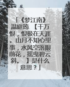 《梦江南》 温庭筠 【千万恨，恨极在天涯。山月不知心里事，水风空落眼前花，摇曳碧云斜。 】是什么意思？