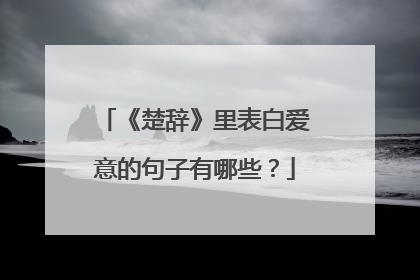 《楚辞》里表白爱意的句子有哪些?