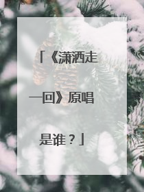 《潇洒走一回》原唱是谁?