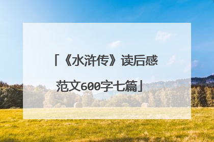 《水浒传》读后感范文600字七篇