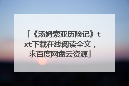 《汤姆索亚历险记》txt下载在线阅读全文,求百度网盘云资源