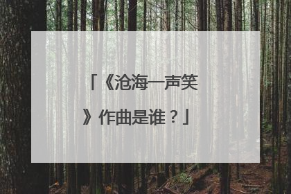 《沧海一声笑》作曲是谁？