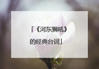 《河东狮吼》的经典台词