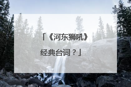 《河东狮吼》经典台词？