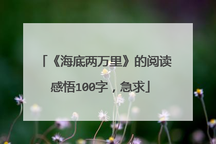 《海底两万里》的阅读感悟100字，急求