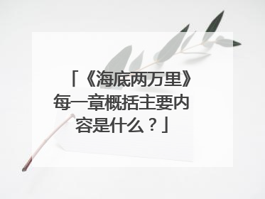 《海底两万里》每一章概括主要内容是什么？
