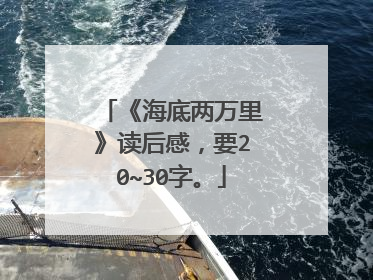 《海底两万里》读后感,要20~30字。