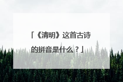 《清明》这首古诗的拼音是什么?