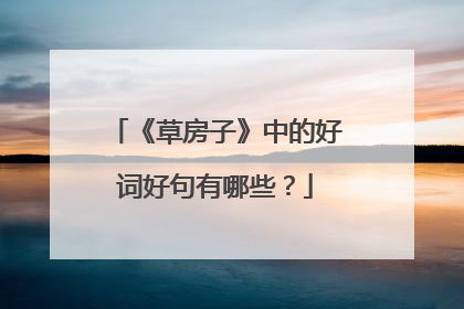 《草房子》中的好词好句有哪些？