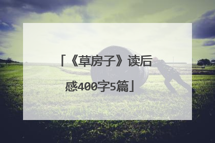 《草房子》读后感400字5篇