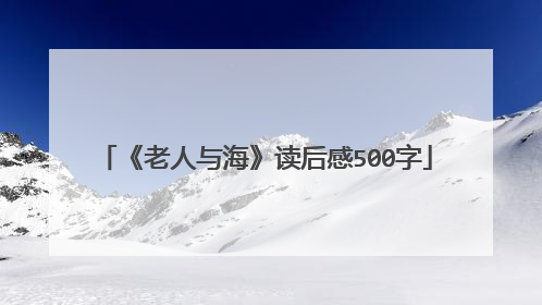 《老人与海》读后感500字