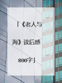 《老人与海》读后感800字