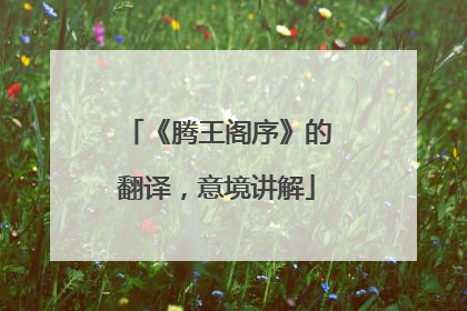 《腾王阁序》的翻译,意境讲解