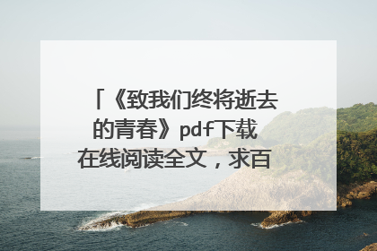 《致我们终将逝去的青春》pdf下载在线阅读全文,求百度网盘云资源