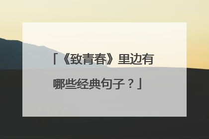 《致青春》里边有哪些经典句子?