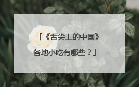 《舌尖上的中国》各地小吃有哪些？