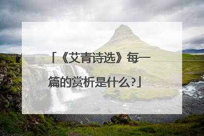 《艾青诗选》每一篇的赏析是什么?