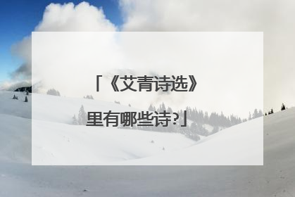 《艾青诗选》里有哪些诗?