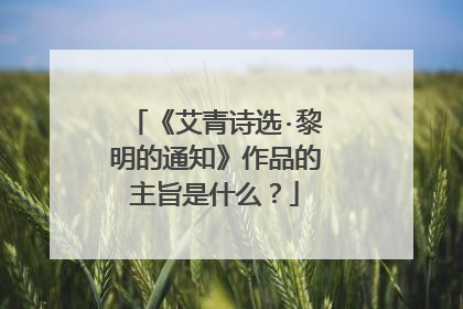 《艾青诗选·黎明的通知》作品的主旨是什么？