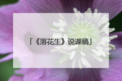 《落花生》说课稿