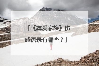 《葬爱家族》伤感语录有哪些?