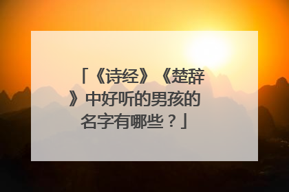 《诗经》《楚辞》中好听的男孩的名字有哪些？