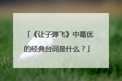 《让子弹飞》中葛优的经典台词是什么？