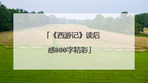 《西游记》读后感800字精彩