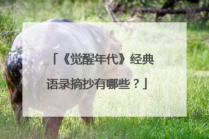 《觉醒年代》经典语录摘抄有哪些?