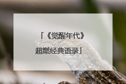 《觉醒年代》超燃经典语录