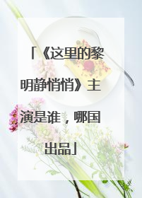 《这里的黎明静悄悄》主演是谁，哪国出品