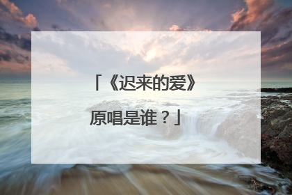 《迟来的爱》原唱是谁？