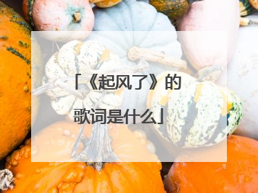 《起风了》的歌词是什么