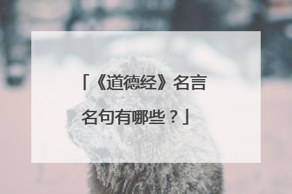 《道德经》名言名句有哪些？