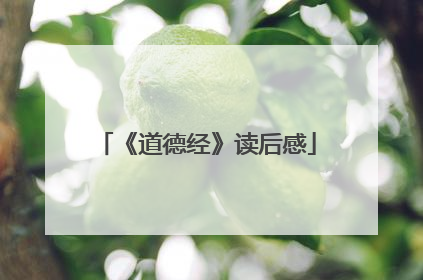 《道德经》读后感