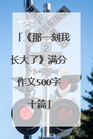 《那一刻我长大了》满分作文500字十篇